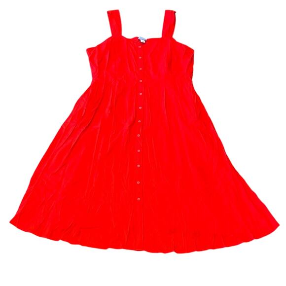 NWT Ava & Viv Red Button Front A-Line Fit & Flare Summer Dress Size 2X - Picture 3 of 13